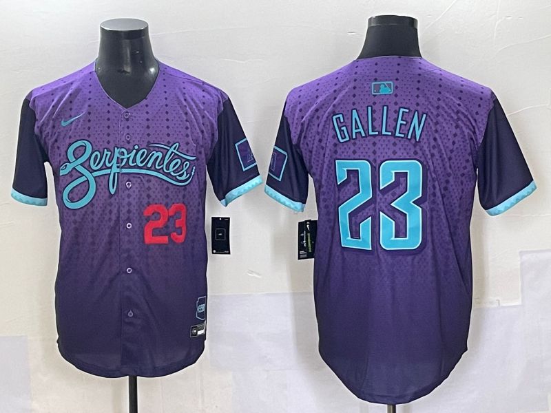 Men 2025 Arizona Diamondback #23 Gallen Purple Joint Name Nike MLB Jersey style 4->los angeles dodgers->MLB Jersey